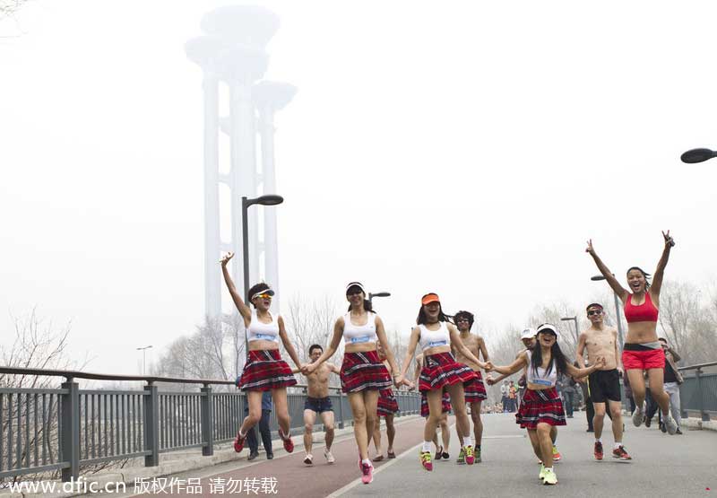 Undie run to beat smog blues