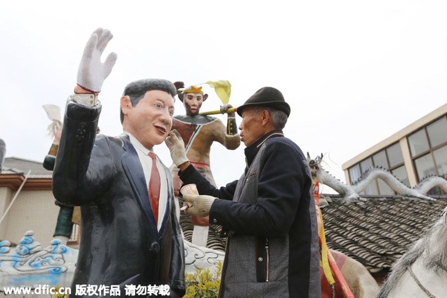 Zhejiang villager creates a world of clay