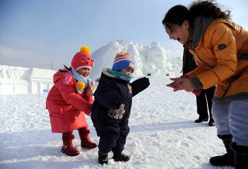 Snow sculpture expo in NE China