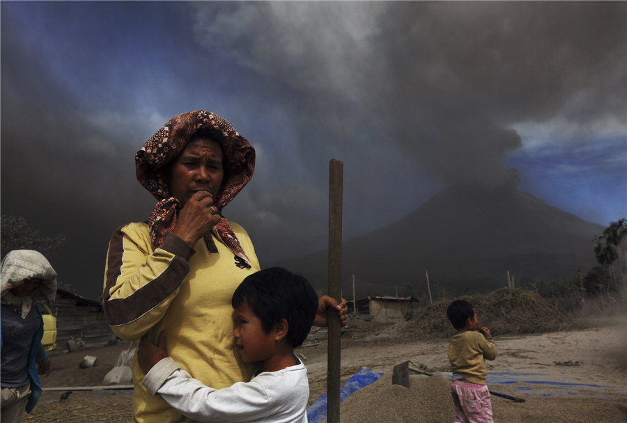 Mount Sinabung erupts