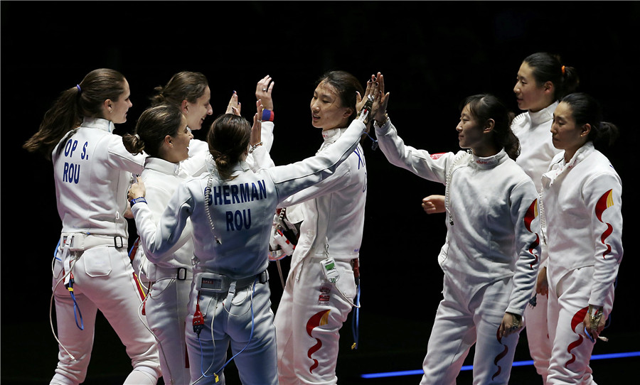 Defending China's women's epee team settles for silver