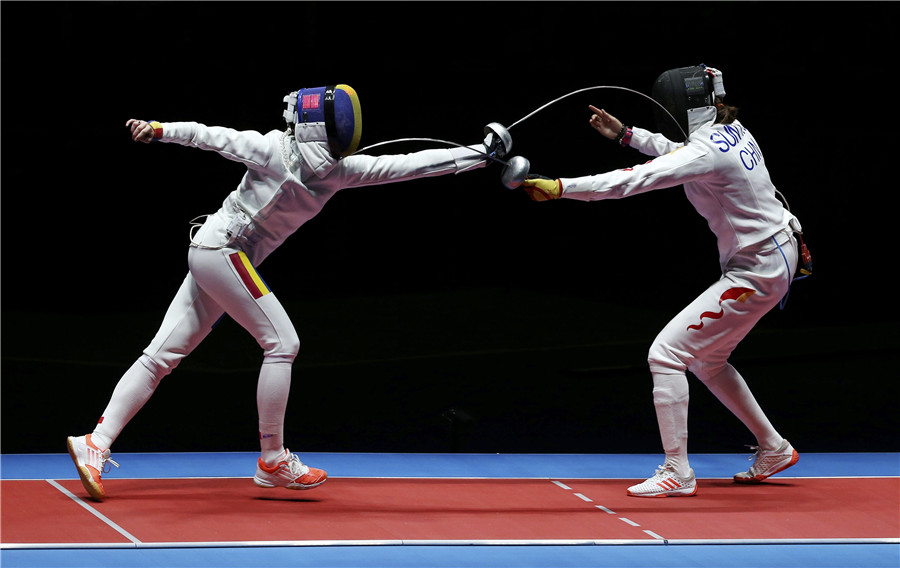 Defending China's women's epee team settles for silver