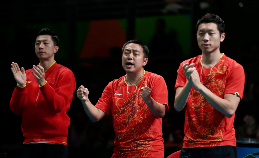 Chinese men's table tennis team wins semi final match