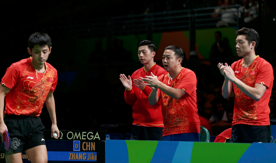 Chinese men's table tennis team wins semi final match