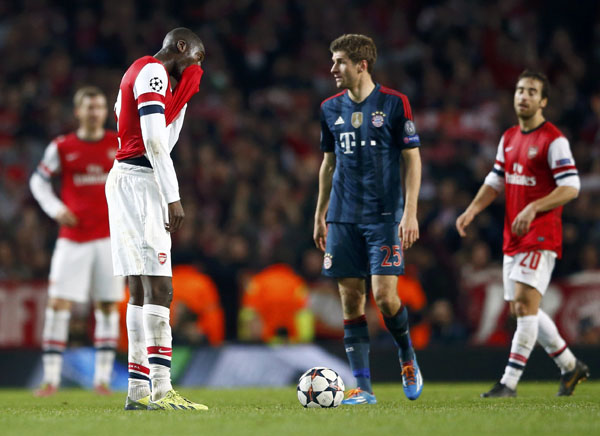 Champions Bayern too strong for 10-man Arsenal