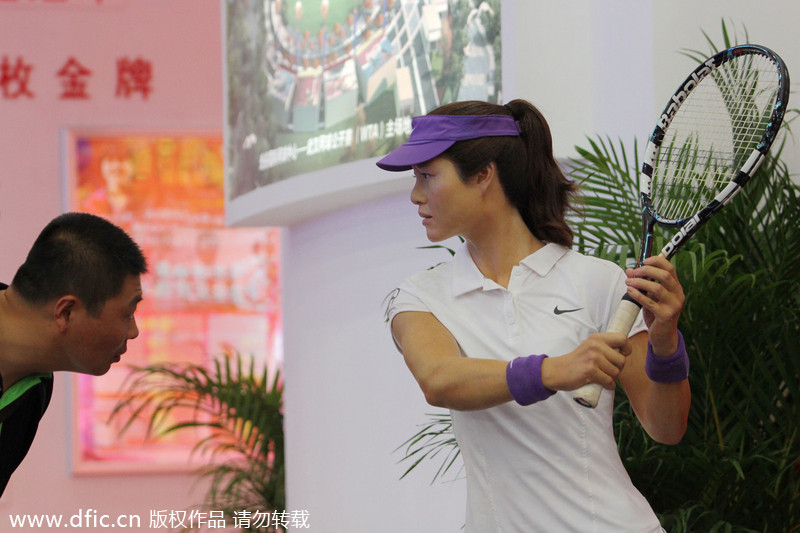 Wax figure of Li Na on display in Wuhan