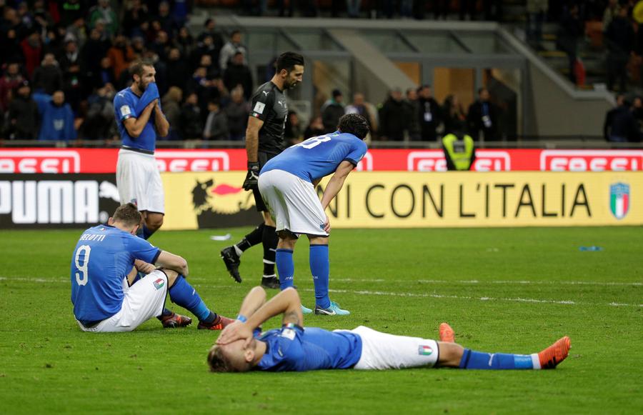 Buffon bids teary farewell as misfiring Italy fail to reach World Cup for the first time in 60 years