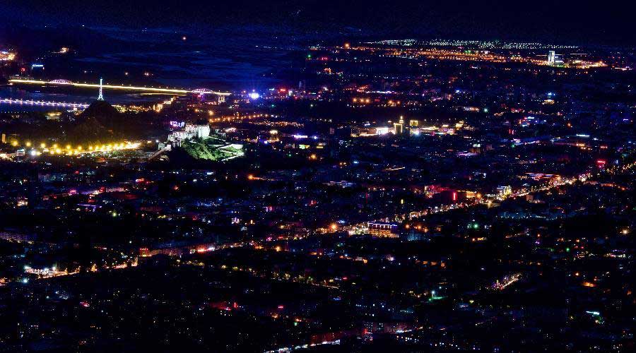 Night view of Lhasa, Tibet