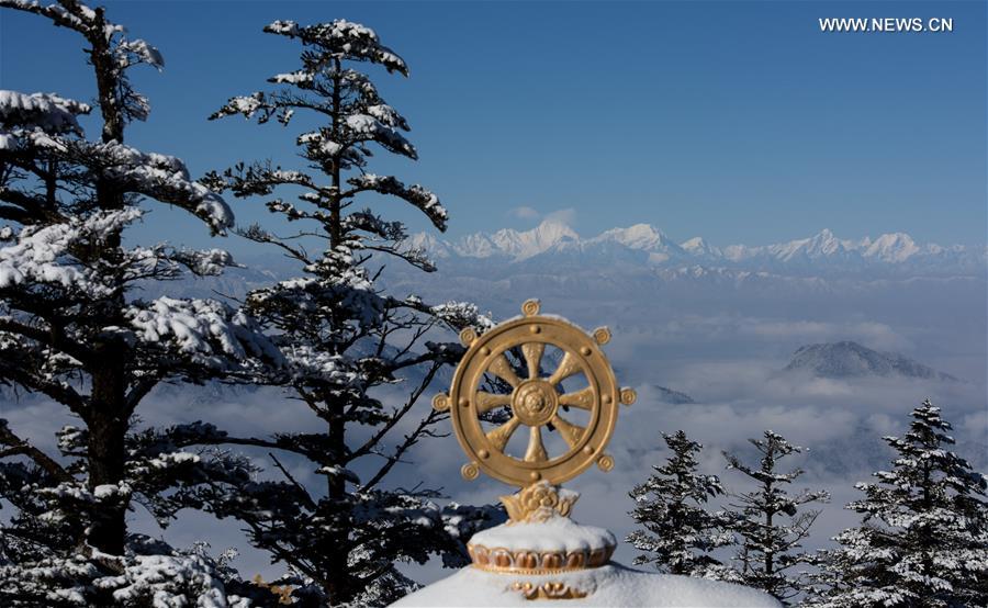 Winter scenery of Mount Emei in SW China's Sichuan