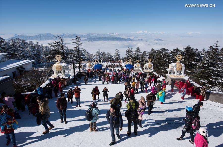 Winter scenery of Mount Emei in SW China's Sichuan