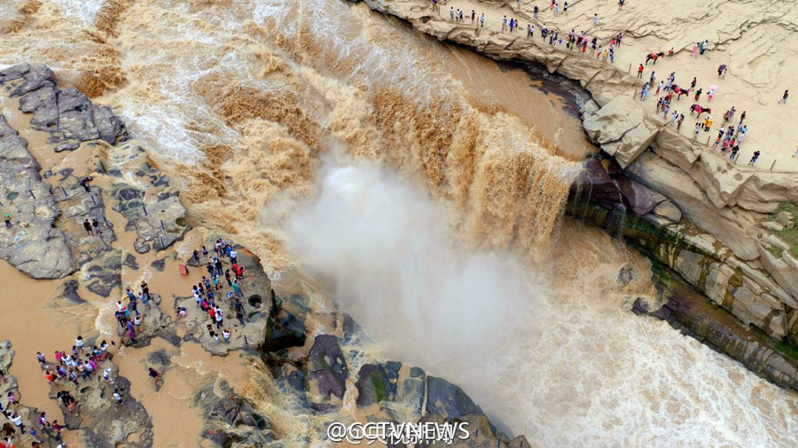 Magnificent view of Hukou Waterfall