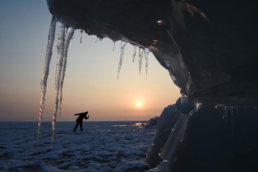 Amazing ice floe in northeast China