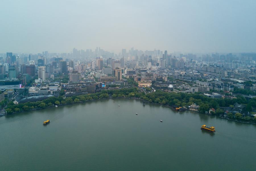 Early summer scenery of West Lake in Hangzhou