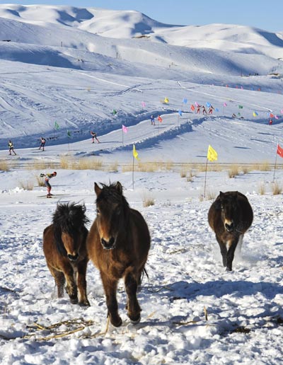 Skiing in Xinjiang with the locals