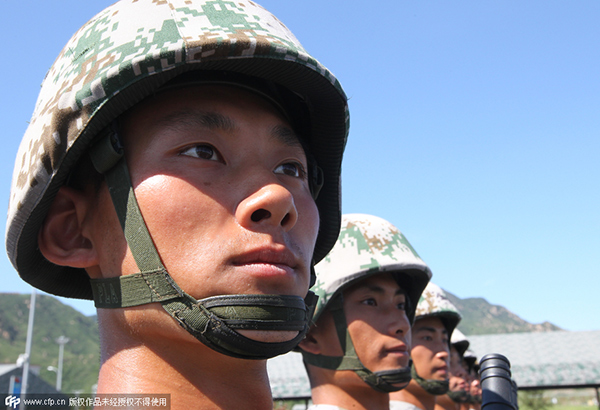 Navy serviceman wins crown of 'King of Staring' at drill