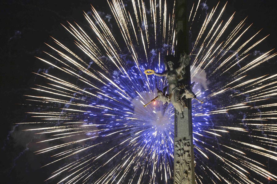 Fireworks explode across Russia to celebrate Victory Day