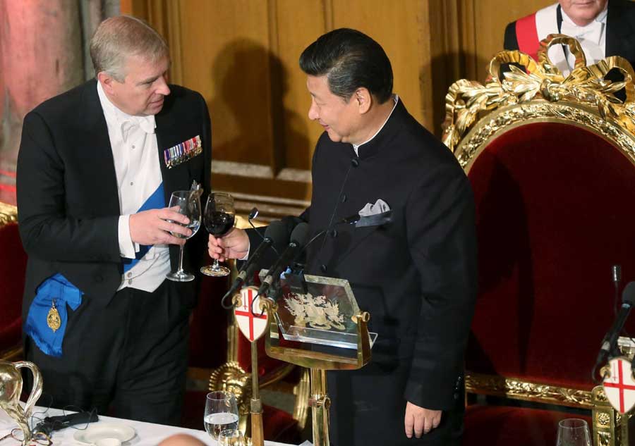 Guildhall banquet raises toast to President Xi, first lady Peng