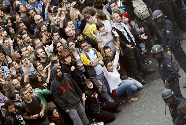 Demonstration against austerity in Madrid