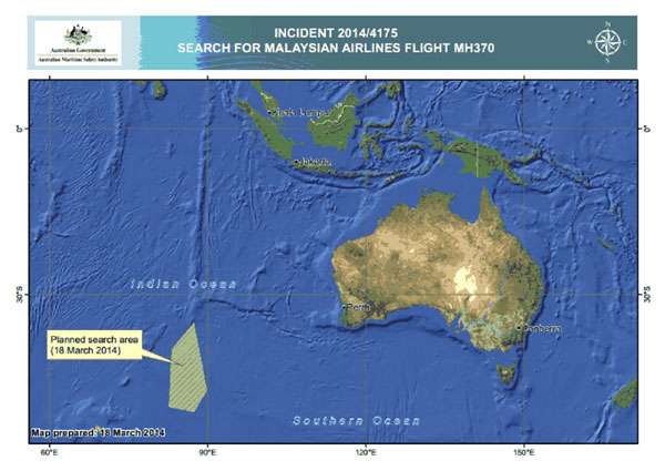 Australia satellite finds objects possibly from missing jet