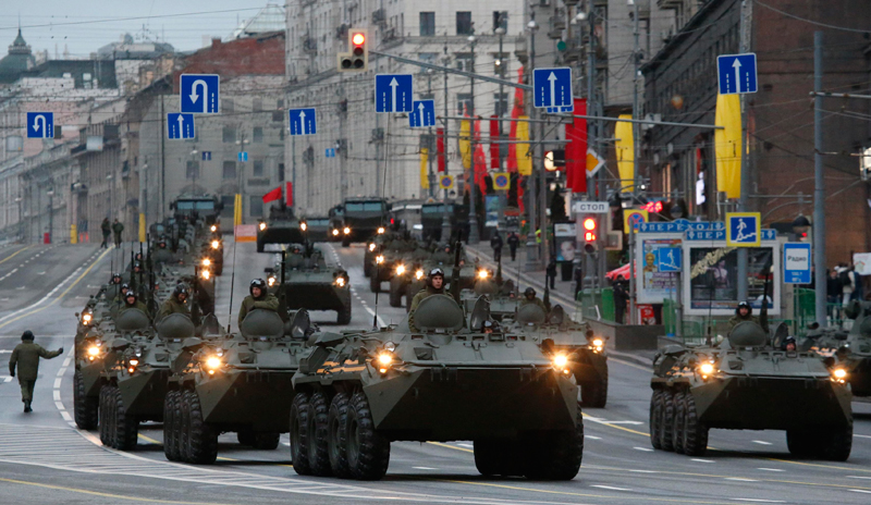 Full dress rehearsal for Victory Day parade in Russia