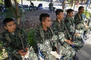 Thai people protest against martial law