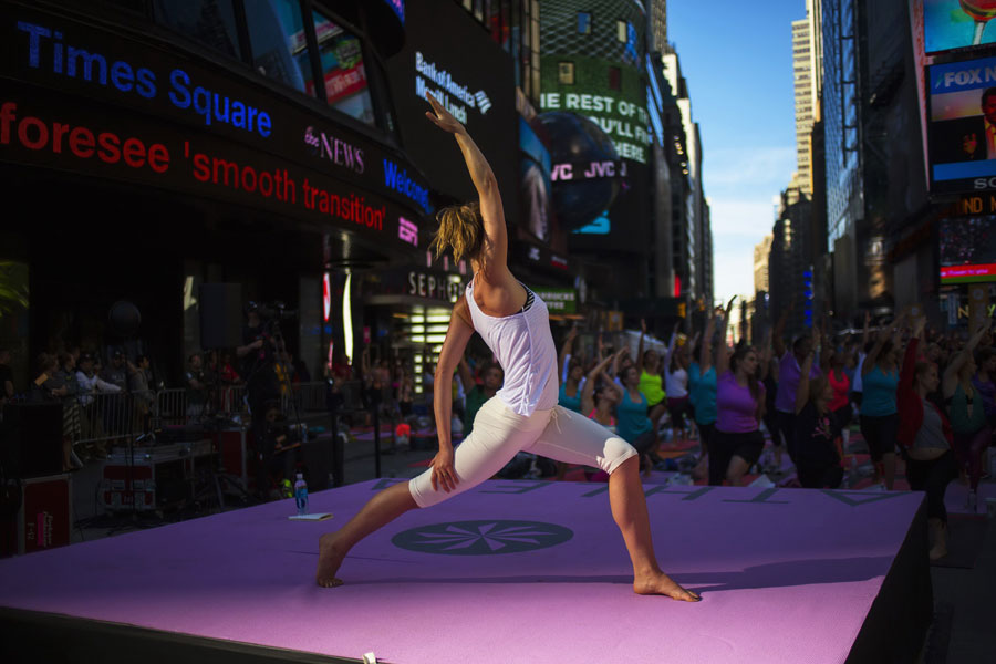 Yogis shine in Times Square