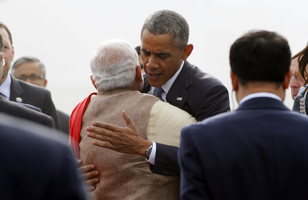 US President Barack Obama arrives in India on three-day tour