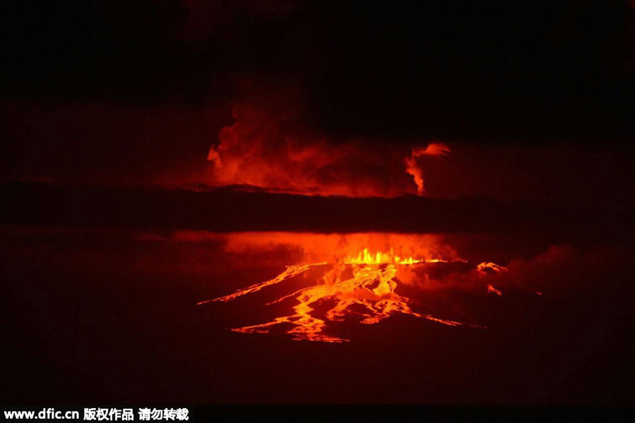 Volcano erupts in Ecuador's Galapagos Islands