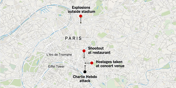 Over 100 dead in Paris shootings, hostages held: French media