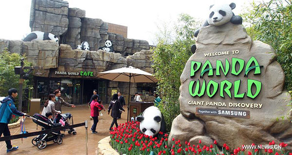 Panda pair unveiled to S Korean public