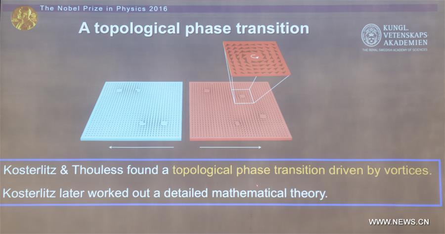 Three scientists share 2016 Nobel Prize in Physics