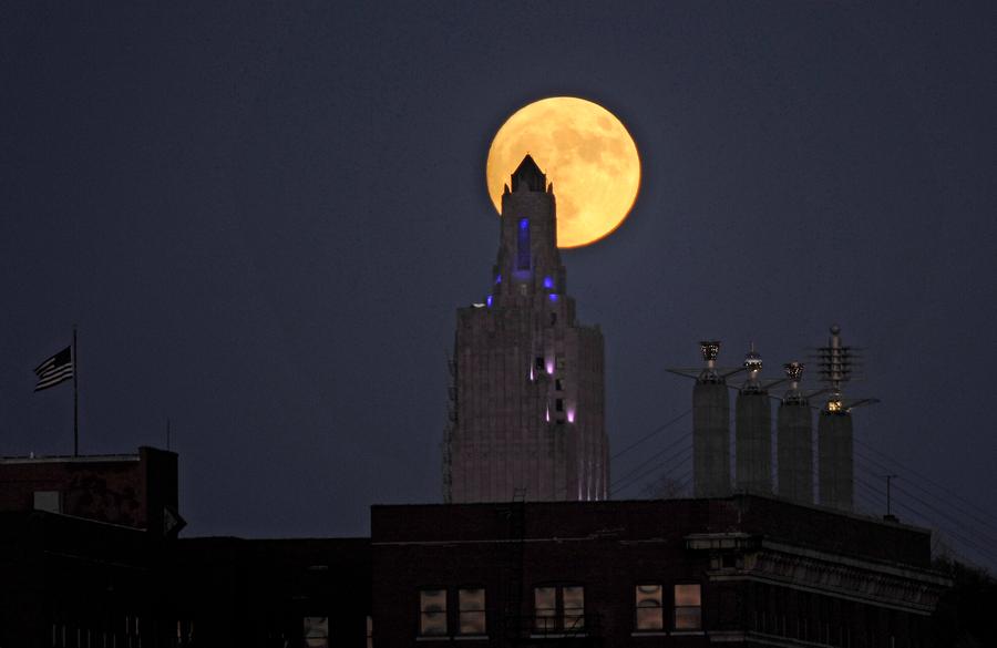 'Supermoon' shines over skies