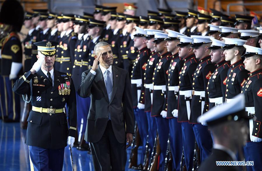 Obama attends Armed Forces Full Honor Farewell Ceremony for president